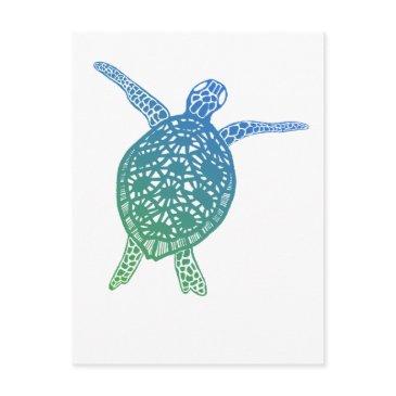 sea turtle tortoise protect the planet green blue postinvitations