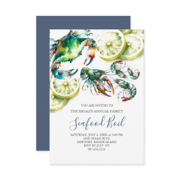 seafood boil family summer party small invitation