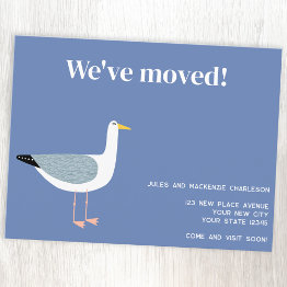 Small Seagull Moving New Home Announcement Postinvitations Front View