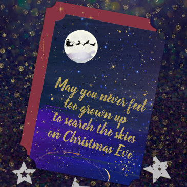 search the skies watercolor christmas magic invitations