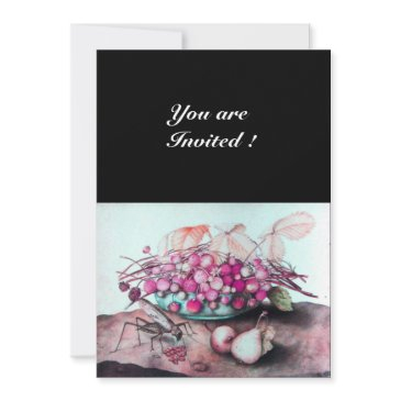 season's fruits / strawberries and pears invitation