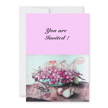 season's fruits / strawberries and pears invitation
