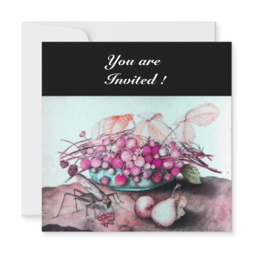 season's fruits / strawberries and pears invitation