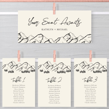 seating chart header modern mountain outdoor invitations