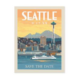 Small Seattle, Washington | Save The Date Invitation Postinvitations Front View