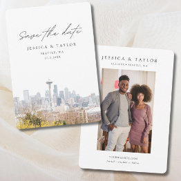 Small Seattle Wedding Save The Date Invitation Front View