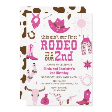second rodeo western cowgirl 2nd birthday invitati invitation