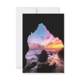 Small Secret Beach Cave Invitation Front View