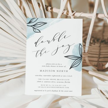 secret garden twins baby shower invitation