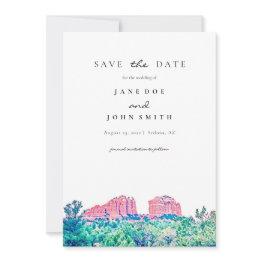 Small Sedona Arizona Desert Mountain Save The Date Front View