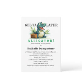 Small See Ya Later Alligator Going Away Invitation Front View