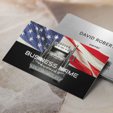 semi truck veteran trucking american flag business invitations