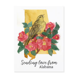Small Sending Love From Alabama Yellowhammer Camellia Postinvitations Front View