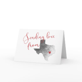 Small Sending Love From Texas - Valentine's Day Holiday Invitations Front View