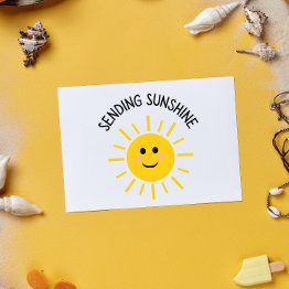 Small Sending Sunshine Folded Greeting Invitations Front View