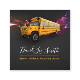 Small Senior Transportation / Bus Driver Square Business Invitations Front View