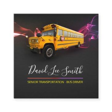 senior transportation / bus driver square business invitations