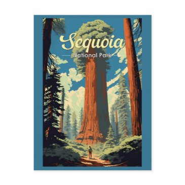 sequoia national park illustration retro postinvitations