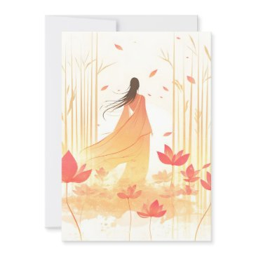serene blossom lotus garden holiday invitations