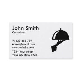 Small Server Waiter Business Invitations Front View