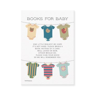 sesame pals bodysuits baby shower book request enclosure invitations