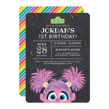 sesame street | abby cadabby chalkboard birthday invitation