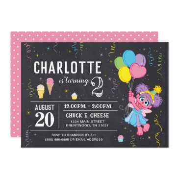 sesame street | abby cadabby chalkboard birthday invitation