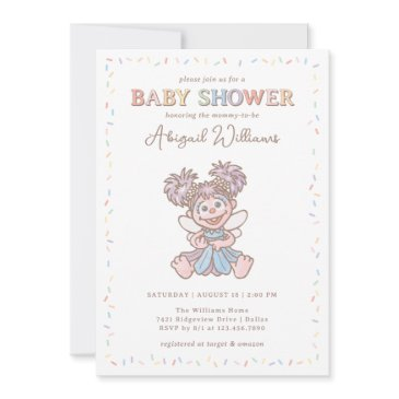 sesame street abby cadabby confetti baby shower invitation