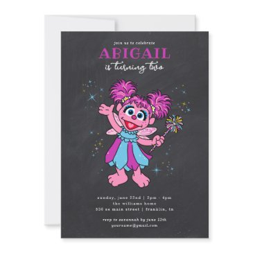 sesame street abby cadabby sparkles birthday invitation