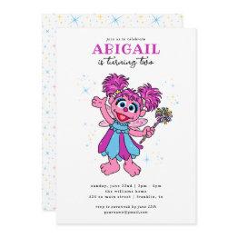 Small Sesame Street Abby Cadabby Sparkles Birthday Invitation Front View
