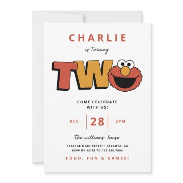 sesame street | elmo - second birthday invitation