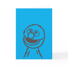 Small Sesame Street | Grover Bright Invitations Front View