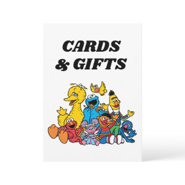 sesame street pals 1st birthday invitations & gifts sign