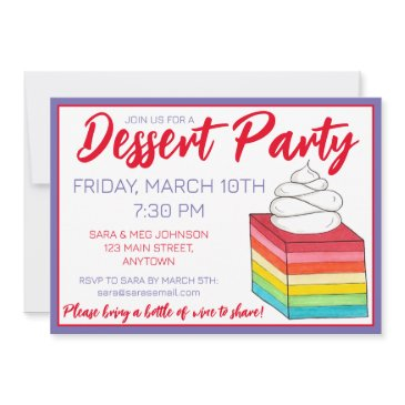 seven layer retro rainbow gelatin salad dessert invitation