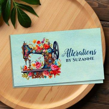 sewing and alterations - vintage illustration business invitations