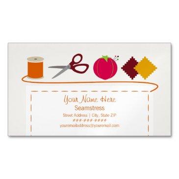 sewing theme magnetic business invitations