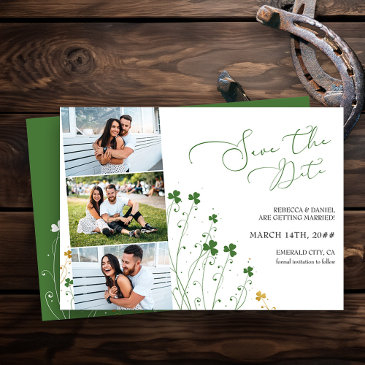 shamrock wildflower elegant wedding 3 photo save the date