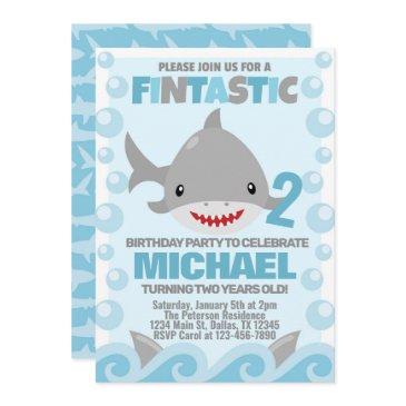 shark birthday party invitation invite