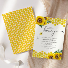 Small She's Found Her Honey Bridal Shower Bee Invitation Front View