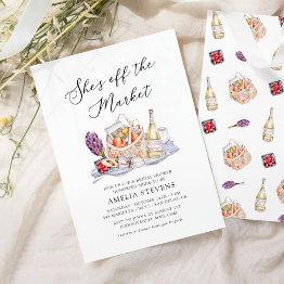 Small She's Off The Market Farmer's Market Bridal Shower Invitation Front View
