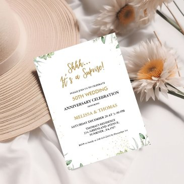 shhh it's a surprise 50th wedding anniversary invitation