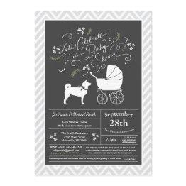 Small Shiba Inu Dog Baby Shower Gender Neutral Invitation Front View