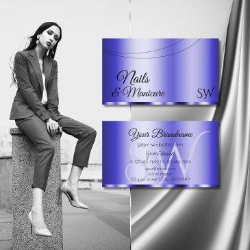 shimmery blue glamorous with initials modern business invitations