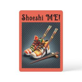Small Shoeshi Me - Unique Sushi Sneaker Invitation Front View