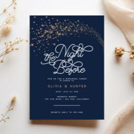 Small Shooting Stars The Night Before Rehearsal Dinner Invitation Front View