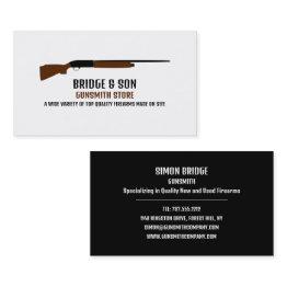 Small Shotgun Design, Gunsmith, Gunstore Business Invitations Front View
