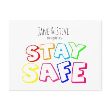 show you care, rainbow colored stay safe postinvitations
