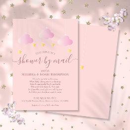 Small Shower By Mail Long Distance Pink Baby Girl Invitation Front View