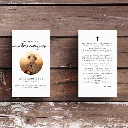 Small Siempre En Nuestros Corazones Spanish Photo Prayer Front View