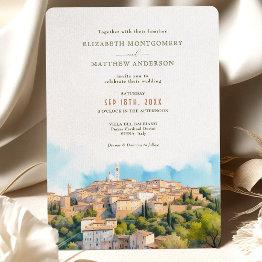 Small Siena Italy Destination Wedding Invitation Front View